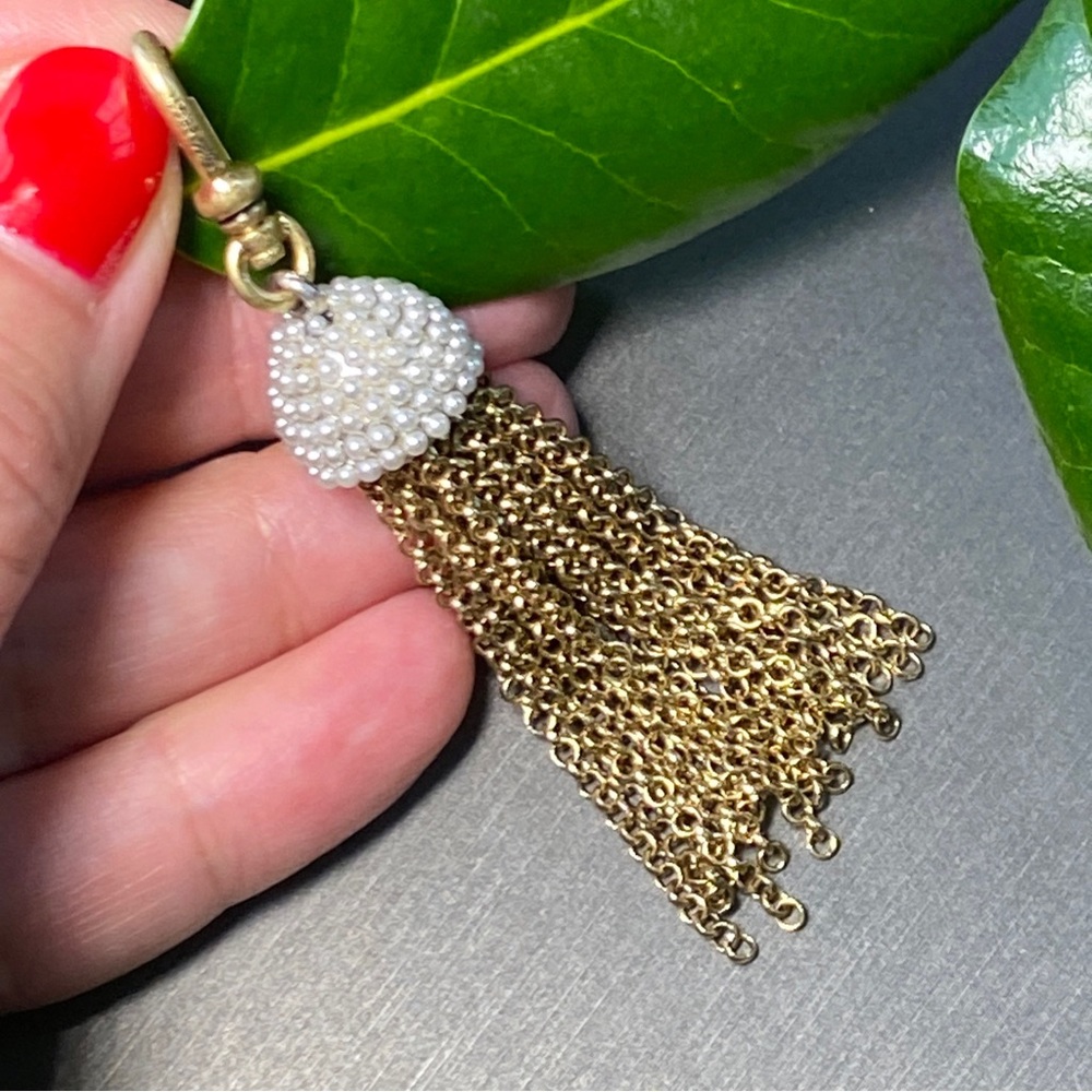 Lulu Frost Seed Pearl Tassel Charm Pendant Gold Plated Victorian Mermaidcore new